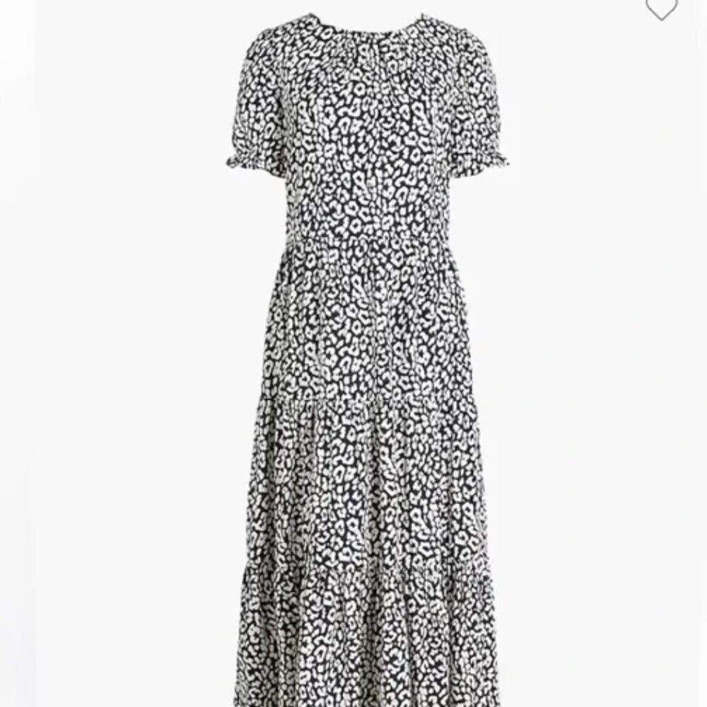 J.Crew Puff Sleeve Tiered Midi Dress Size XL